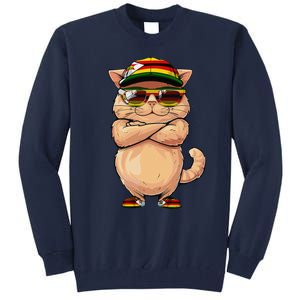 Zimbabwean Flag Cat Mom Souvenirs Products Kitten Zimbabwe Tall Sweatshirt