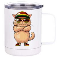 Zimbabwean Flag Cat Mom Souvenirs Products Kitten Zimbabwe 12 oz Stainless Steel Tumbler Cup