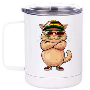 Zimbabwean Flag Cat Mom Souvenirs Products Kitten Zimbabwe 12 oz Stainless Steel Tumbler Cup