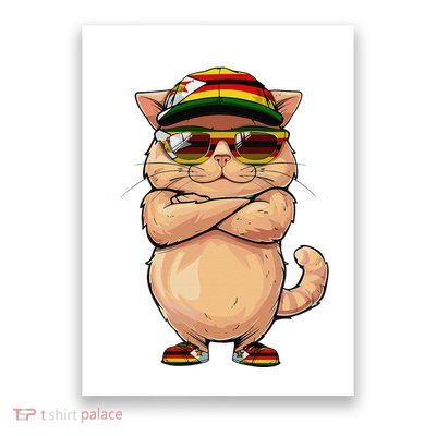 Zimbabwean Flag Cat Mom Souvenirs Products Kitten Zimbabwe Poster