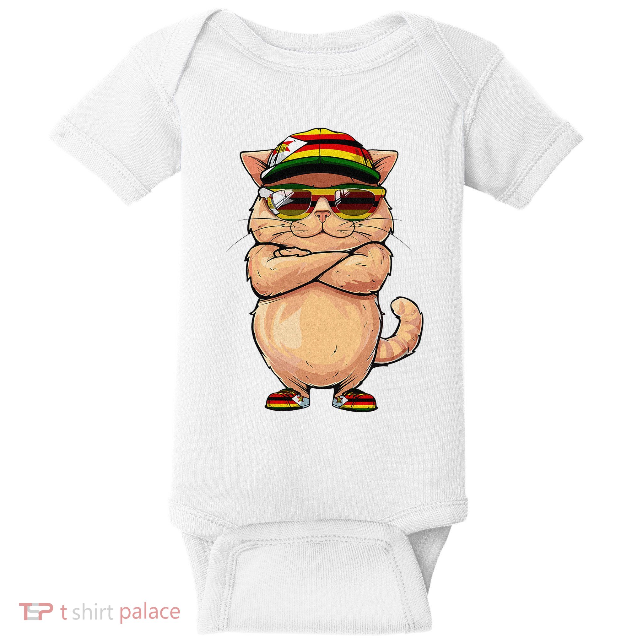 Zimbabwean Flag Cat Mom Souvenirs Products Kitten Zimbabwe Baby Bodysuit