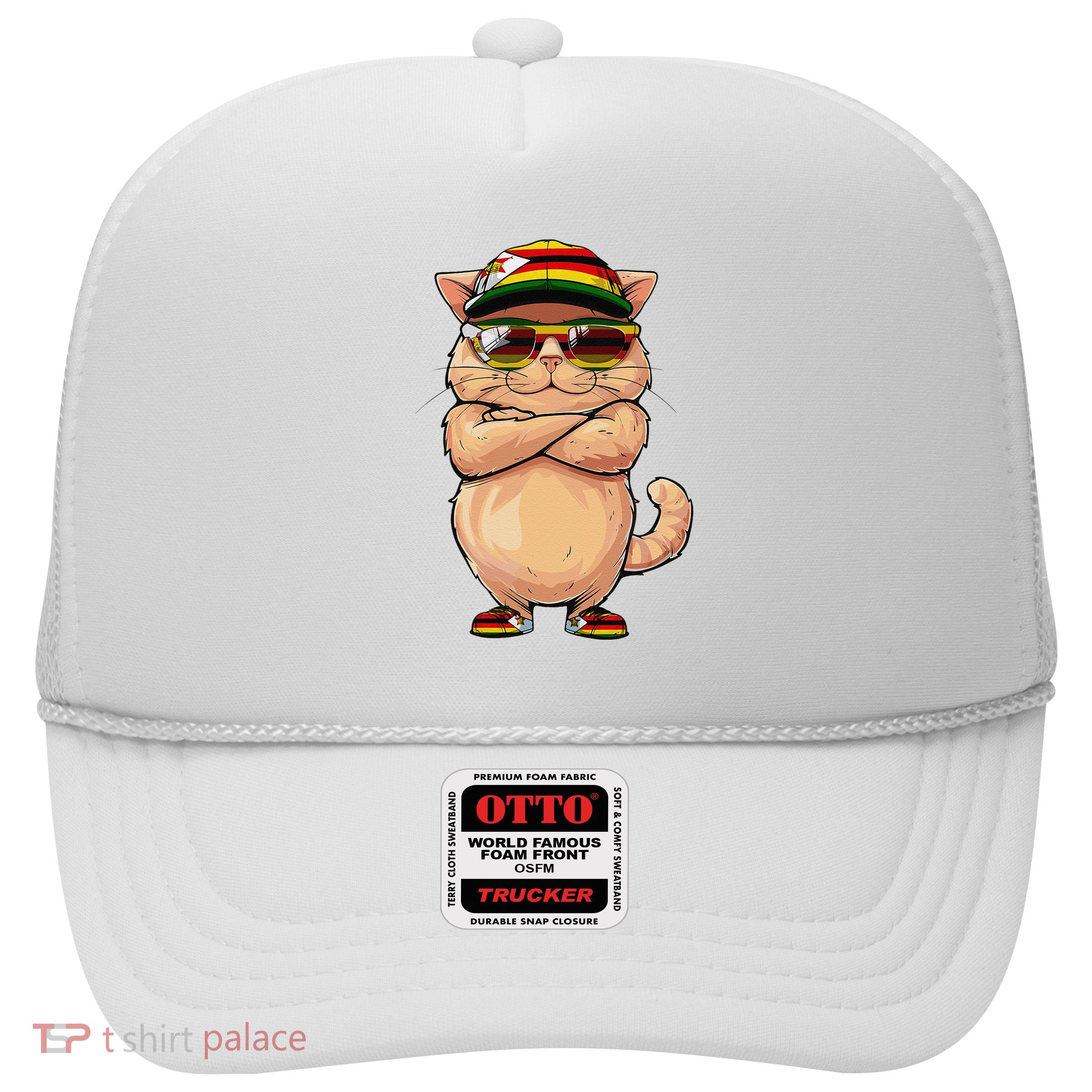 Zimbabwean Flag Cat Mom Souvenirs Products Kitten Zimbabwe Trucker Hat