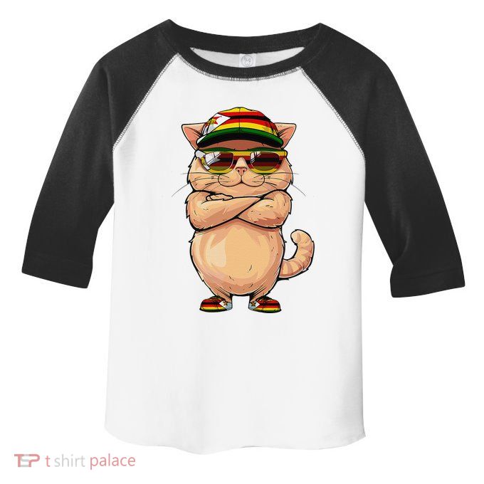 Zimbabwean Flag Cat Mom Souvenirs Products Kitten Zimbabwe Toddler Fine Jersey T-Shirt