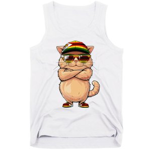 Zimbabwean Flag Cat Mom Souvenirs Products Kitten Zimbabwe Tank Top