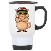 Zimbabwean Flag Cat Mom Souvenirs Products Kitten Zimbabwe Stainless Steel Travel Mug