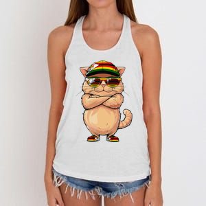 Zimbabwean Flag Cat Mom Souvenirs Products Kitten Zimbabwe Women's Knotted Racerback Tank