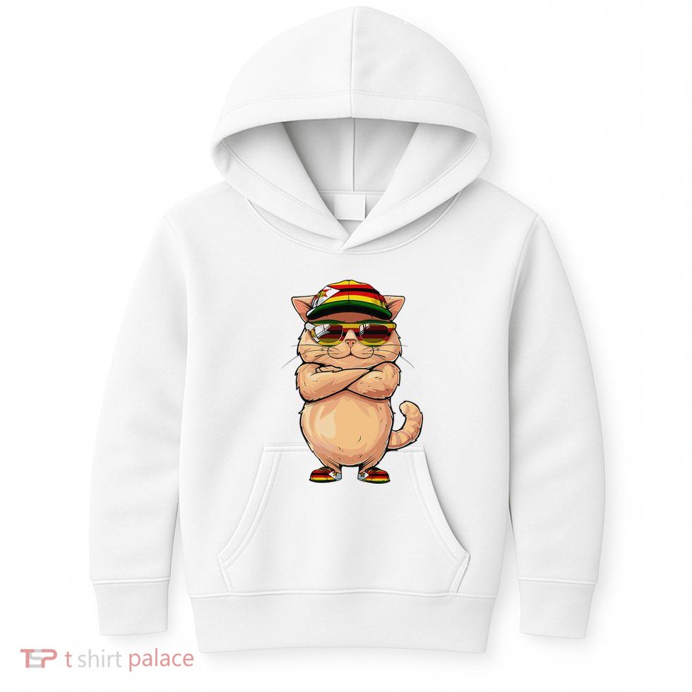 Zimbabwean Flag Cat Mom Souvenirs Products Kitten Zimbabwe Kids Hoodie