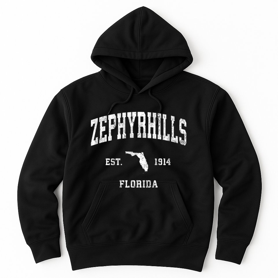 Zephyrhills Florida Fl Vintage Athletic Sports Hoodie