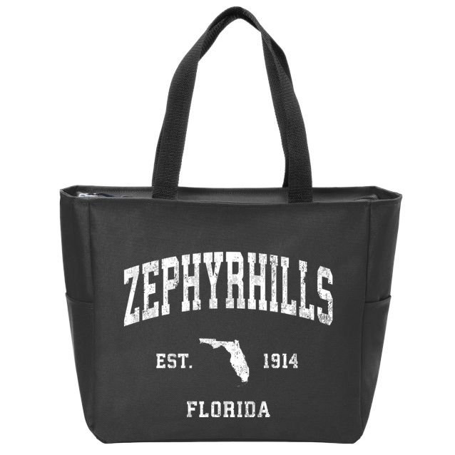 Zephyrhills Florida Fl Vintage Athletic Sports Zip Tote Bag