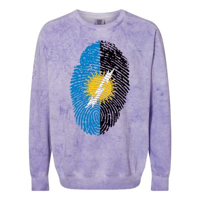 Zulia Flag Fingerprint Venezuela Gift Colorblast Crewneck Sweatshirt