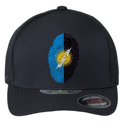 Zulia Flag Fingerprint Venezuela Gift Flexfit Unipanel Trucker Cap