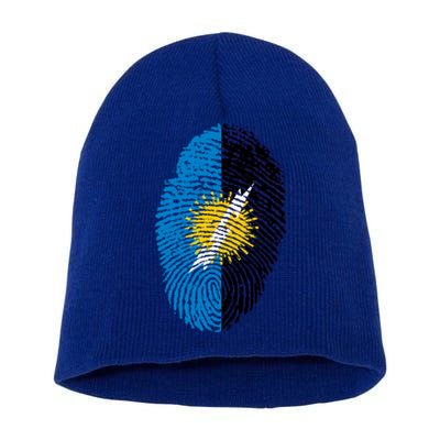 Zulia Flag Fingerprint Venezuela Gift Short Acrylic Beanie