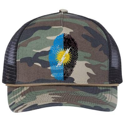 Zulia Flag Fingerprint Venezuela Gift Retro Rope Trucker Hat Cap