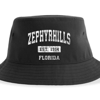 Zephyrhills Florida Fl Vintage Sports Established Sustainable Bucket Hat