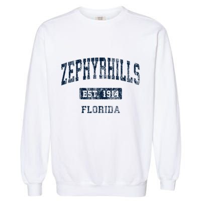 Zephyrhills Florida Fl Vintage Sports Established Garment-Dyed Sweatshirt