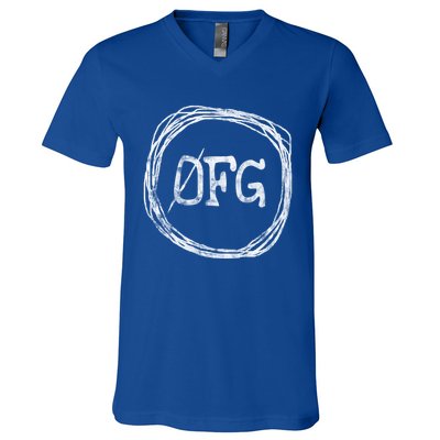 Zero Fucks Given 0 Fucks Given 0fg Gift Funny Gift V-Neck T-Shirt