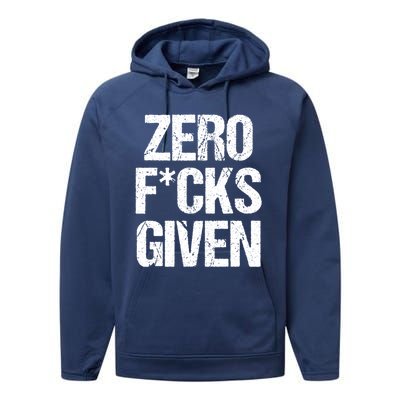 Zero Fucks Given Gift Performance Fleece Hoodie