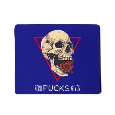 Zero Fucks Given Skull Fuchs Pucks Clucks Fluffs Funny Gift Mousepad