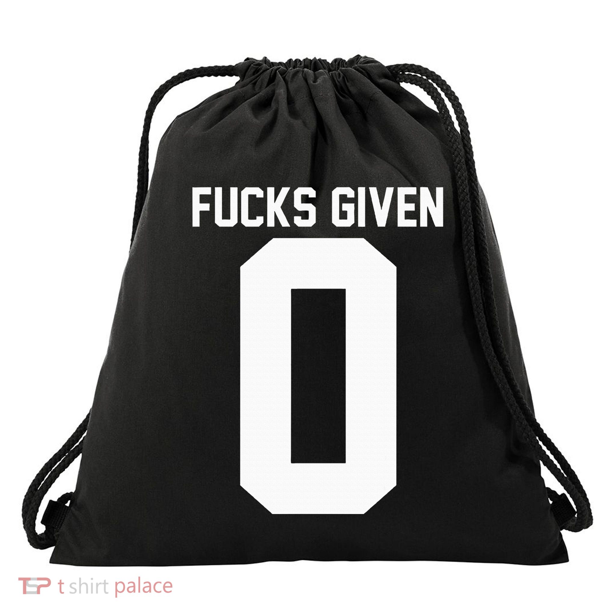 Zero Fucks Given Drawstring Bag