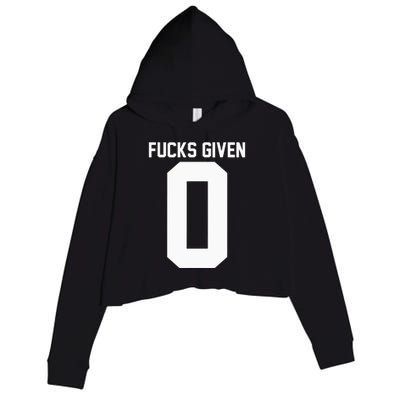 Zero Fucks Given Crop Fleece Hoodie