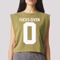 Zero Fucks Given Garment-Dyed Women's Muscle Tee