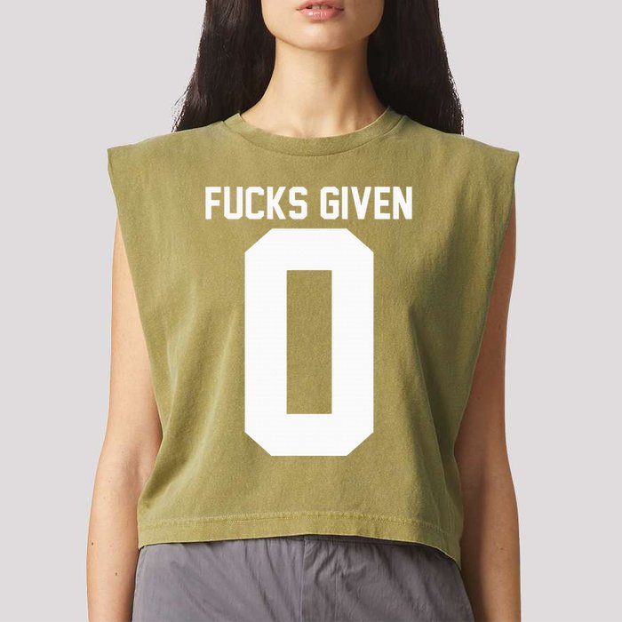 Zero Fucks Given Garment-Dyed Women's Muscle Tee