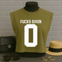 Zero Fucks Given Garment-Dyed Women's Muscle Tee