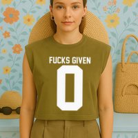 Zero Fucks Given Garment-Dyed Women's Muscle Tee