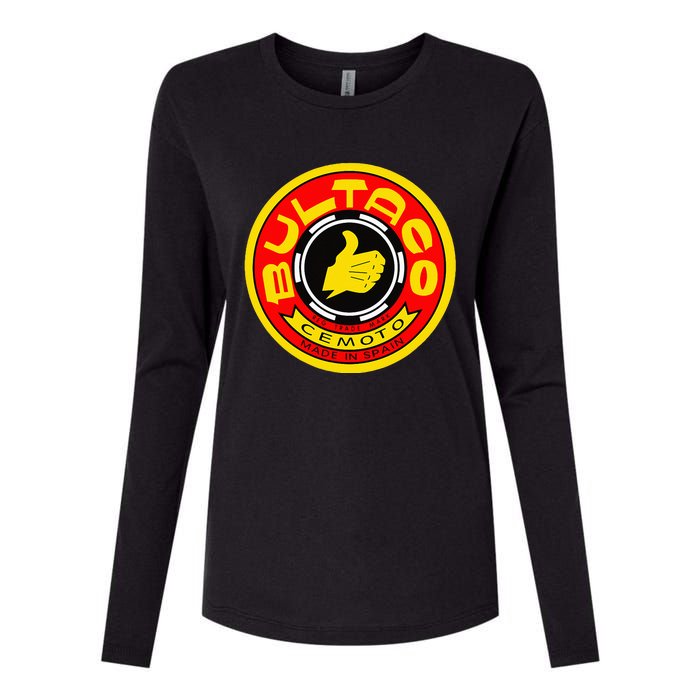 Zero Fucks Given Vintage Bultaco Motorcycle Womens Cotton Relaxed Long Sleeve T-Shirt