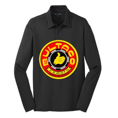 Zero Fucks Given Vintage Bultaco Motorcycle Silk Touch Performance Long Sleeve Polo