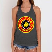 Zero Fucks Given Vintage Bultaco Motorcycle Women's Knotted Racerback Tank