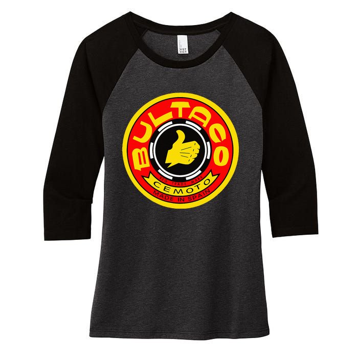 Zero Fucks Given Vintage Bultaco Motorcycle Women's Tri-Blend 3/4-Sleeve Raglan Shirt