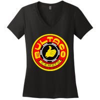 Zero Fucks Given Vintage Bultaco Motorcycle Women's V-Neck T-Shirt