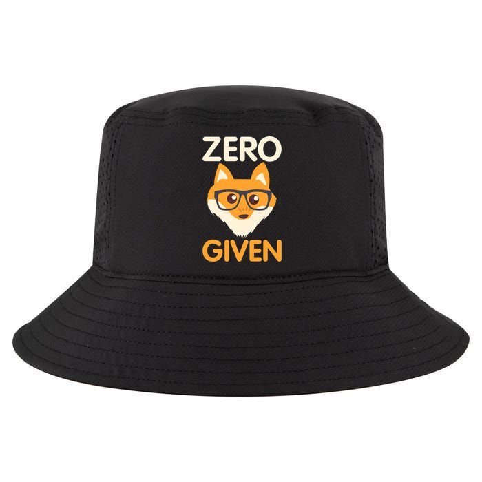 Zero Fox Given Funny Foxes Glasses Don't Care No Fox Given Cool Comfort Performance Bucket Hat