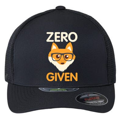 Zero Fox Given Funny Foxes Glasses Don't Care No Fox Given Flexfit Unipanel Trucker Cap