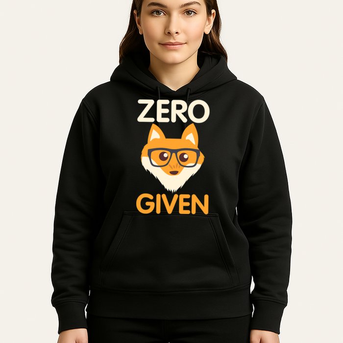 Zero Fox Given Funny Foxes Glasses Don't Care No Fox Given Hoodie
