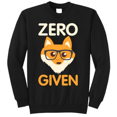 Zero Fox Given Funny Foxes Glasses Don't Care No Fox Given Sweatshirt