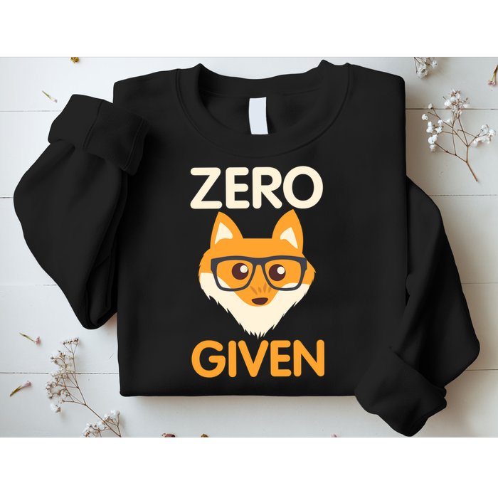 Zero Fox Given Funny Foxes Glasses Don't Care No Fox Given Sweatshirt
