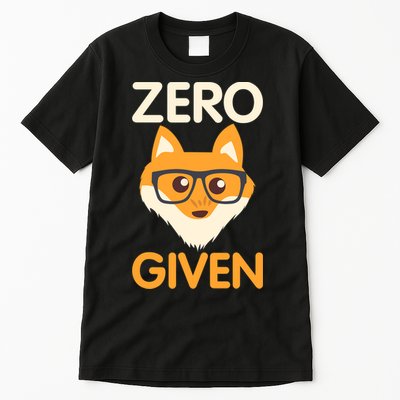 Zero Fox Given Funny Foxes Glasses Don't Care No Fox Given Tall T-Shirt