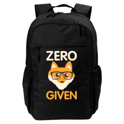Zero Fox Given Funny Foxes Glasses Don't Care No Fox Given Backpack