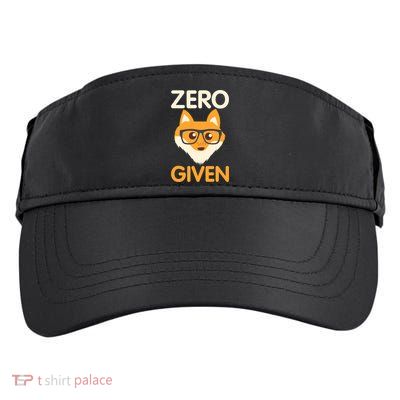 Zero Fox Given Funny Foxes Glasses Don't Care No Fox Given Adult Drive Performance Visor