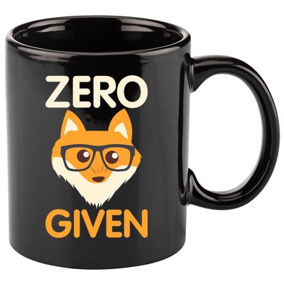 Zero Fox Given Funny Foxes Glasses Don't Care No Fox Given 11oz C Handle Ceramic Mug
