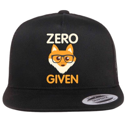 Zero Fox Given Funny Foxes Glasses Don't Care No Fox Given Flatbill Hat