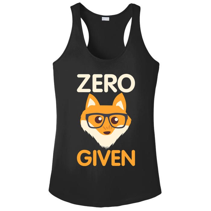 Zero Fox Given Funny Foxes Glasses Don't Care No Fox Given Ladies PosiCharge Competitor Racerback Tank
