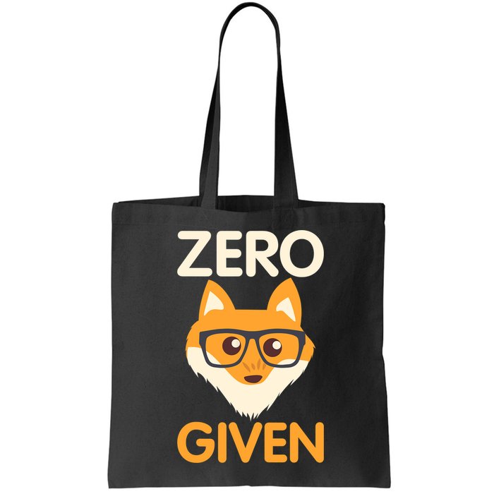 Zero Fox Given Funny Foxes Glasses Don't Care No Fox Given Bag