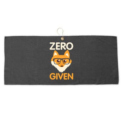 Zero Fox Given Funny Foxes Glasses Don't Care No Fox Given Large Microfiber Waffle Golf Towel
