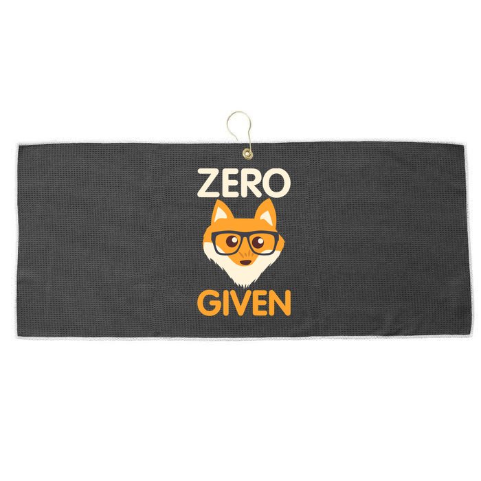 Zero Fox Given Funny Foxes Glasses Don't Care No Fox Given Large Microfiber Waffle Golf Towel