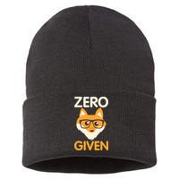 Zero Fox Given Funny Foxes Glasses Don't Care No Fox Given Sustainable Knit Beanie