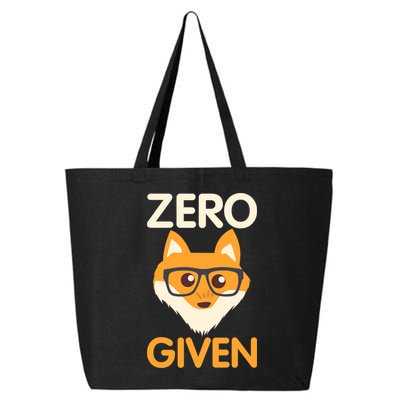 Zero Fox Given Funny Foxes Glasses Don't Care No Fox Given 25L Jumbo Tote