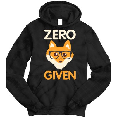 Zero Fox Given Funny Foxes Glasses Don't Care No Fox Given Tie Dye Hoodie